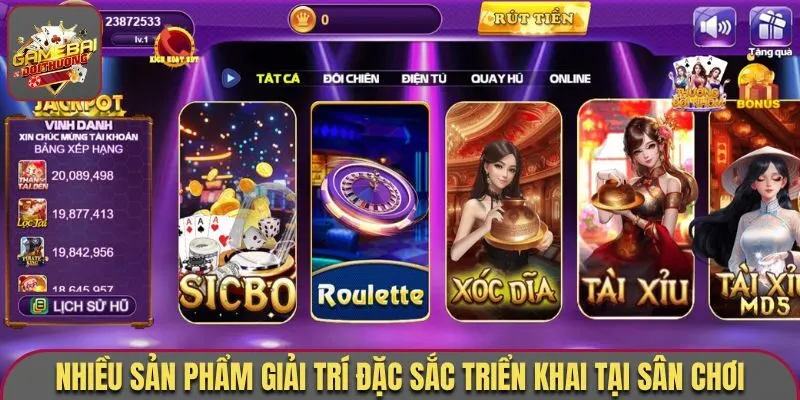 Nhiều sản phẩm giải trí đặc sắc triển khai tại sân chơi